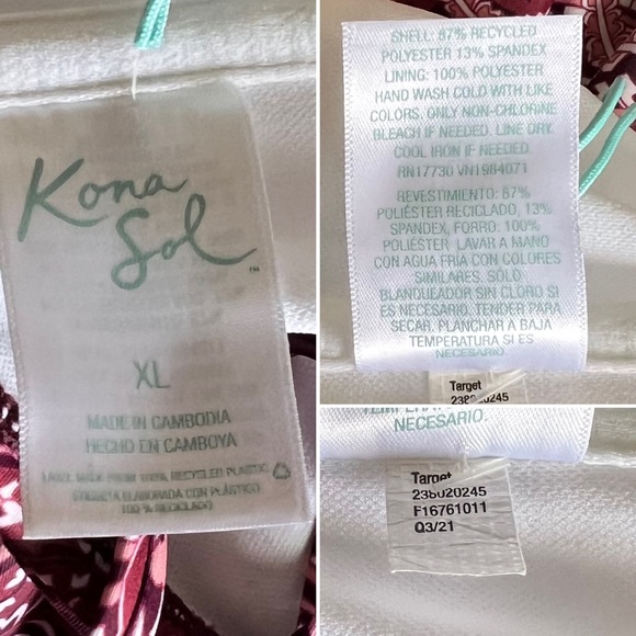 Kona Sol NWT Paisley Underwire Medium Coverage One-Piece Swimsuit in Purple • XL - Picture 8 of 9